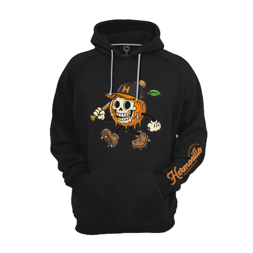 Hoodie Naranja Skull Negra